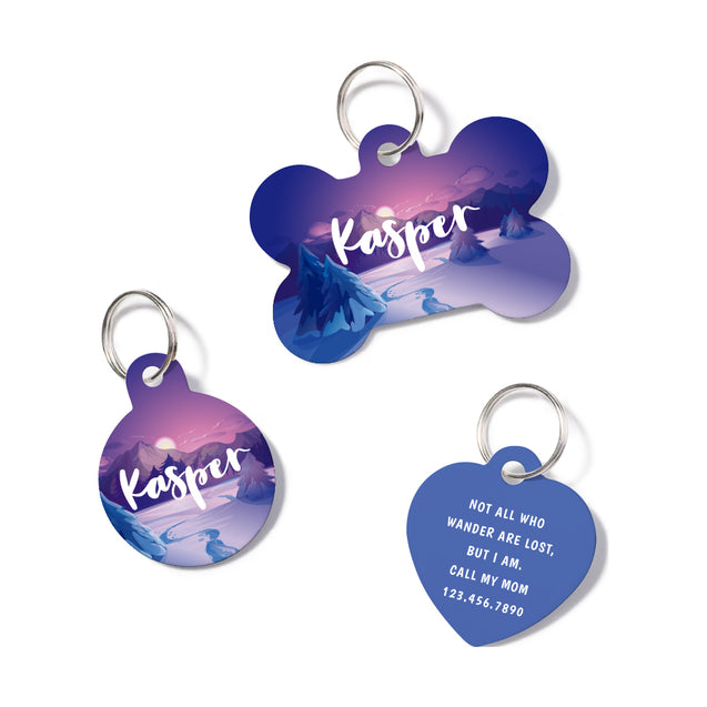 Personalized Winter Landscape Pet ID Tag