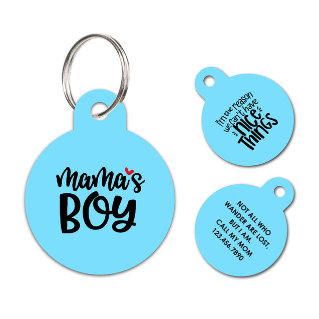 Mama's boy | Personalized Funny Pet ID Tag