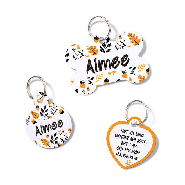 Personalized Autumn Pet ID Tag