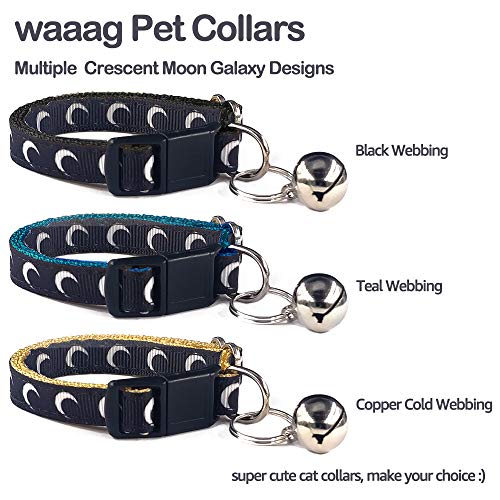 Crescent Moon Galaxy Space Cat Collar (Teal)