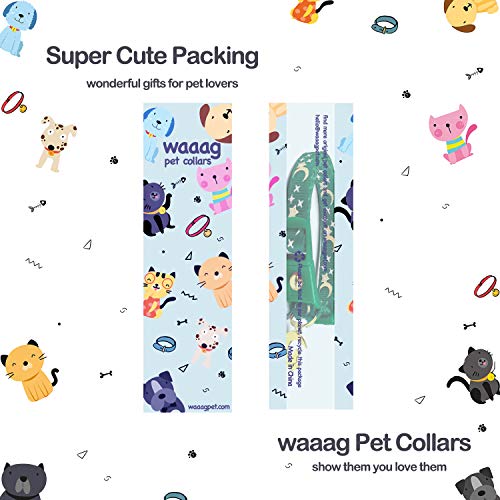  waaag Pet, Moons Stars Suns Dog Collar Cat Collar, Multiple  Designs Crescent Celestial Dog Cat Collar Leash Harness : Pet Supplies