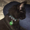 Crescent Moon Galaxy Space Cat Collar(Teal)