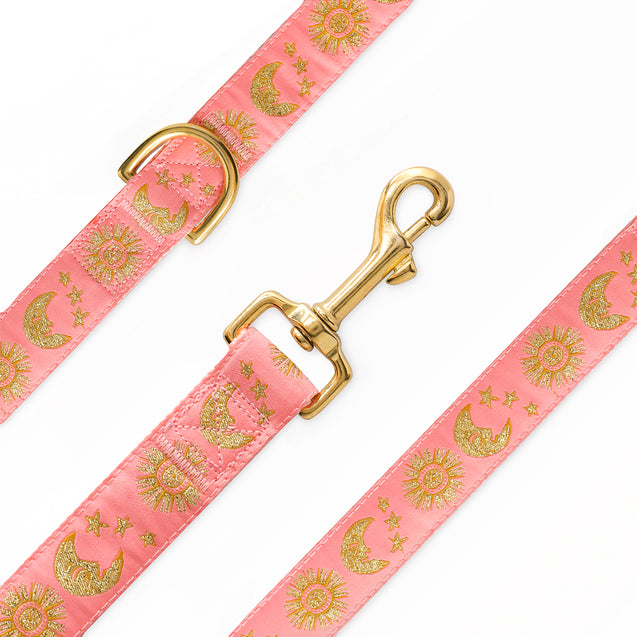 Suns Moons Stars Leash (Coral Pink)