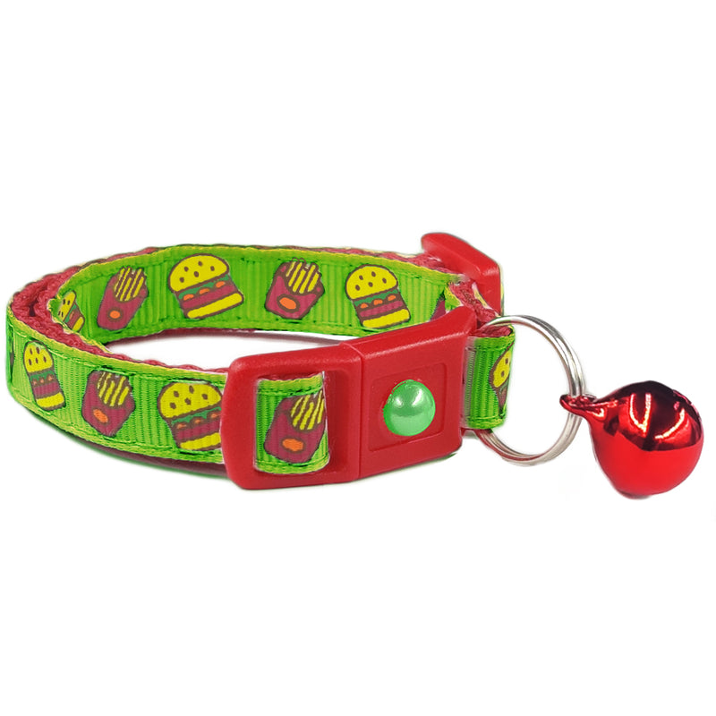 Green and Red Stripe Cat Collar - waaagPet