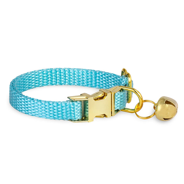 Collar de perro de nylon azul océano clásico