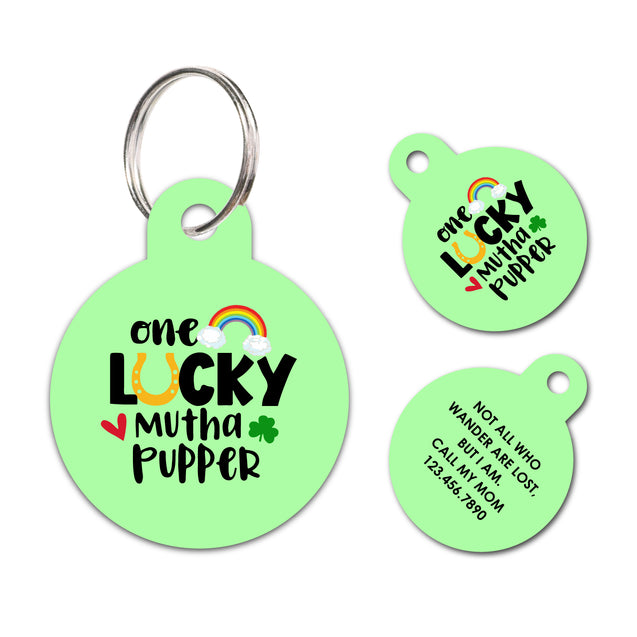 One lucy mutha pupper | Personalized Funny Pet ID Tag