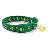 Gold Moons Stars Cat Collar ( Emerald Green)