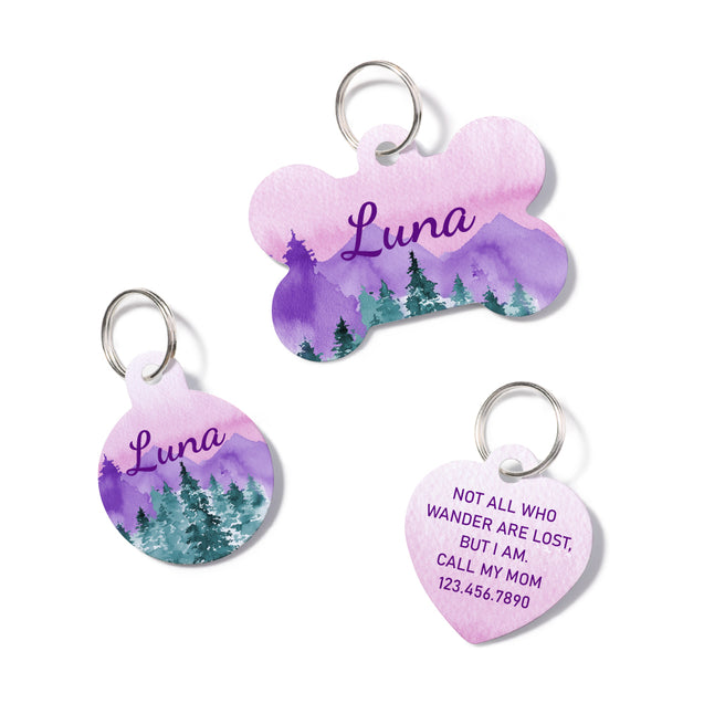 Personalisierte Mountain Forest Pet ID Tag