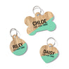 Personalized Modern Faux Wood Teal Pet ID Tag