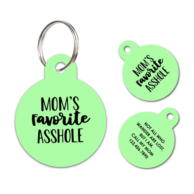 Personalized Funny Pet ID Tag Mom Favorite Asshole