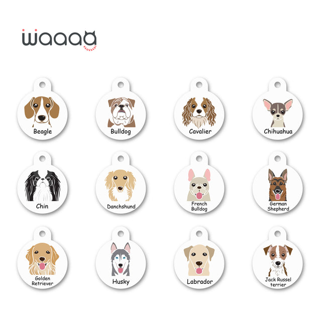 Etiquetas de identificación de mascotas personalizadas